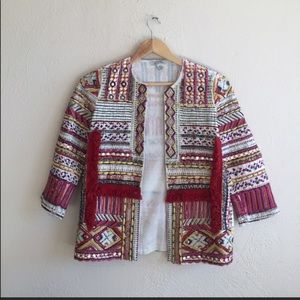 zara embroidered jacket with beads M new